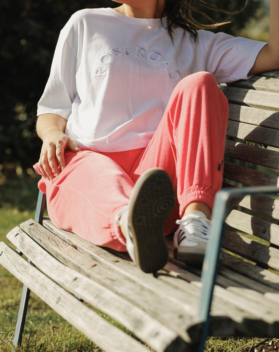 Cropped Tee | White with White Arch