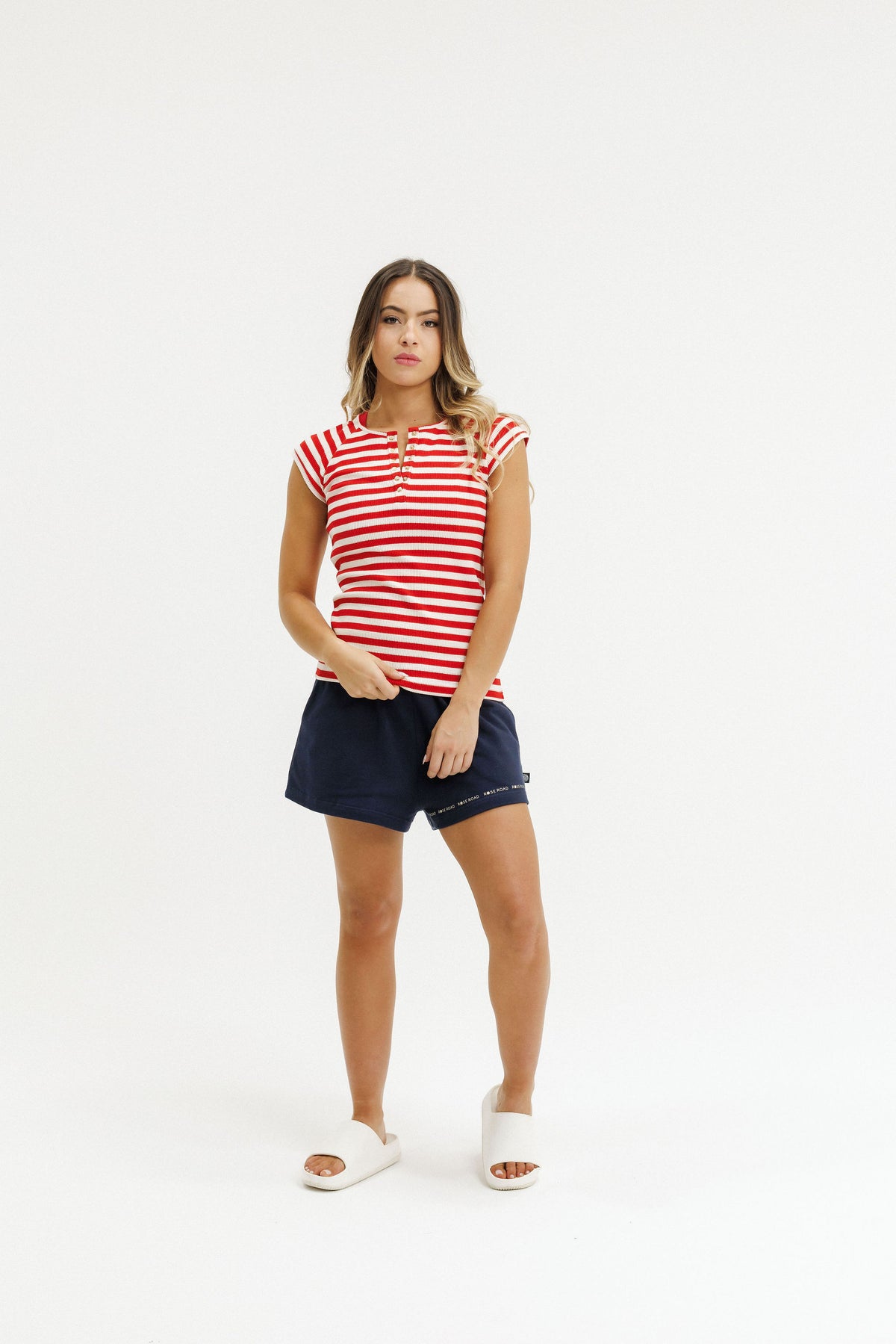 Benne Tee | Cherry Red Stripes