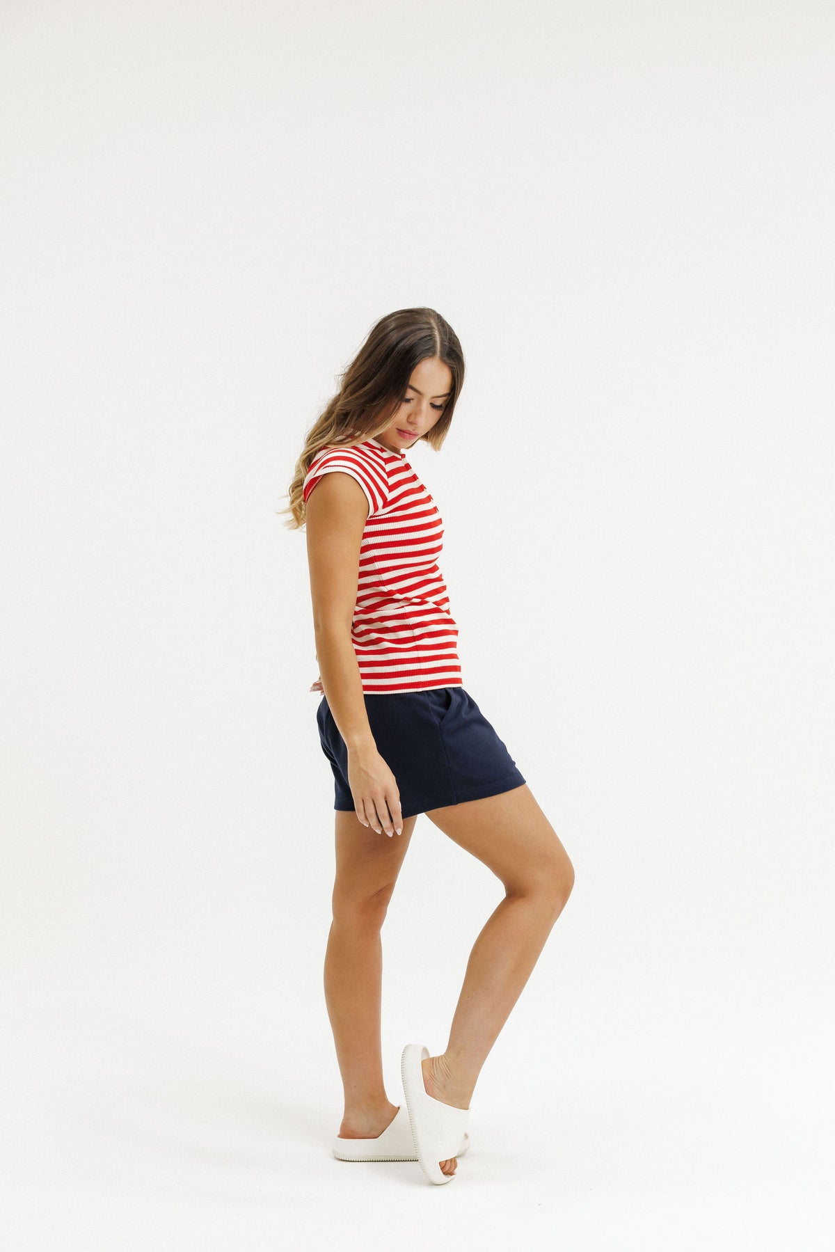 Benne Tee | Cherry Red Stripes