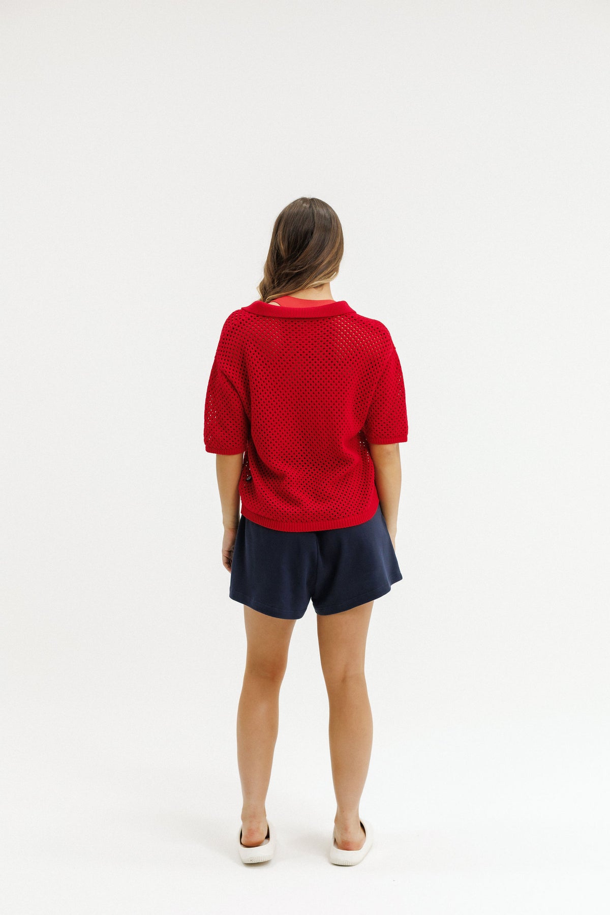 Knit Polo | Cherry Red
