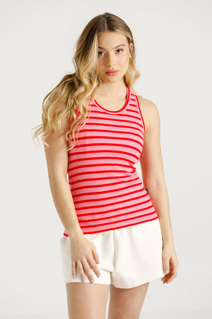 Sonny Singlet | Berry Stripes