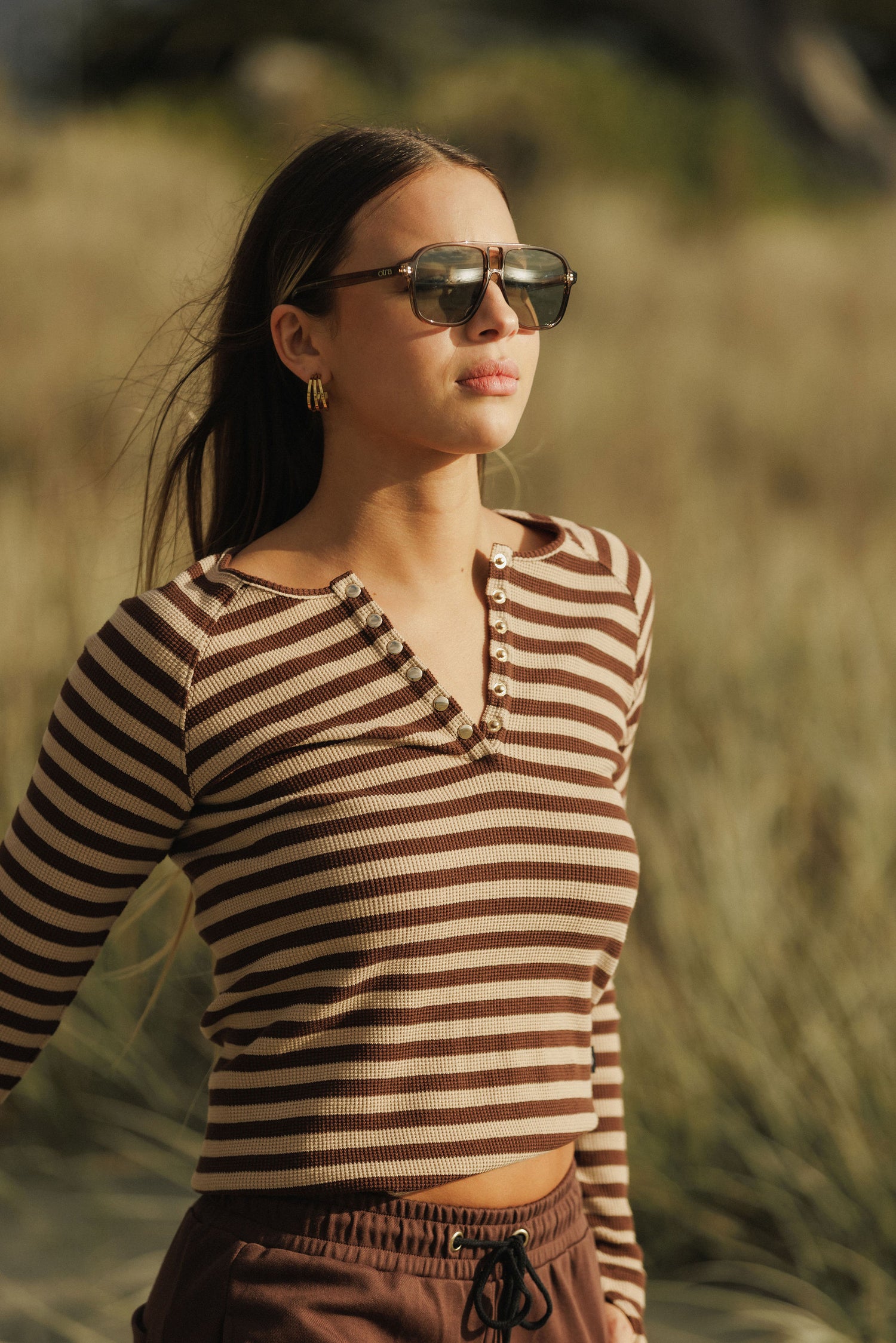 Benne Long Sleeve | Chocolate Stripes