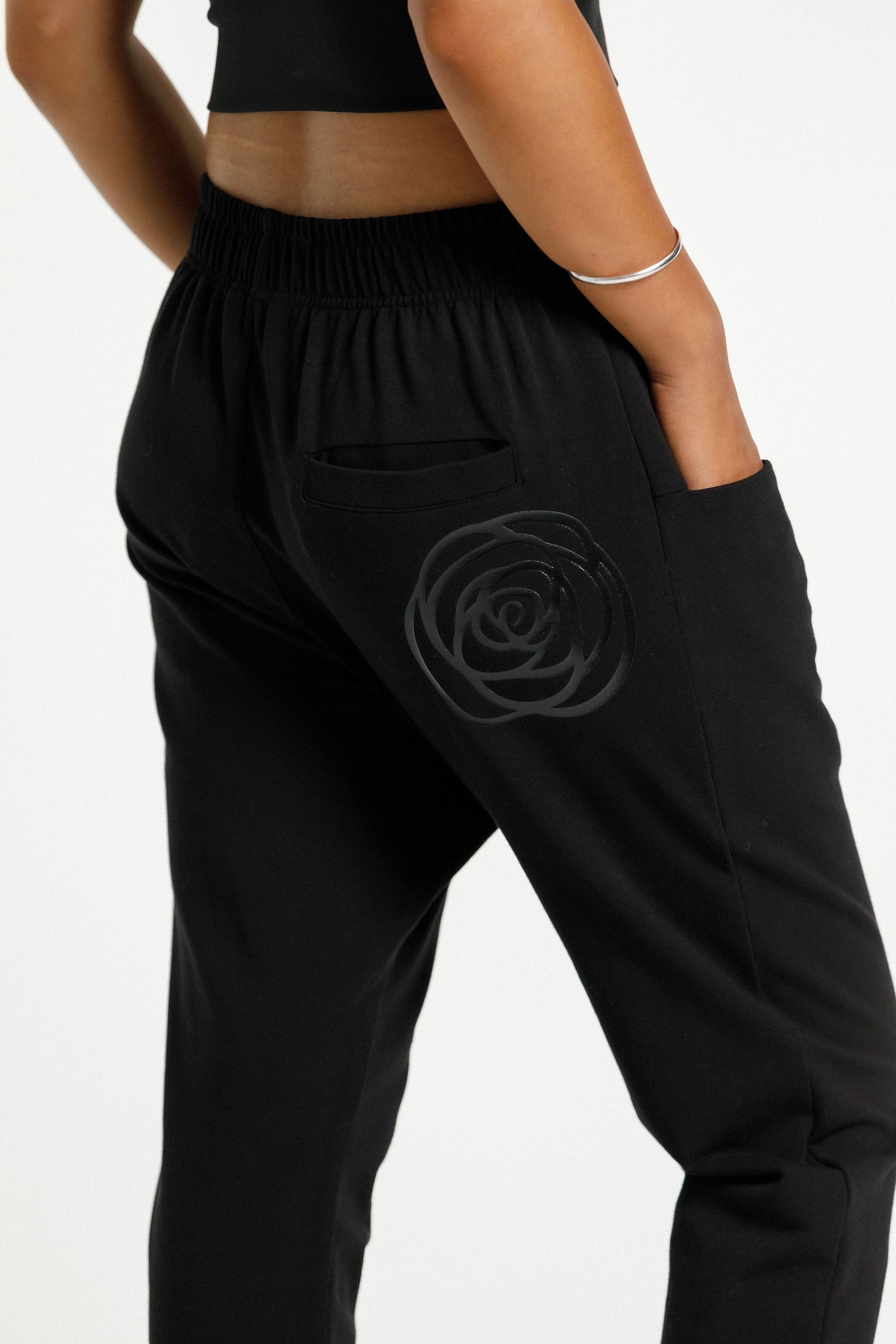 Stadium Pant | Black with Gloss Rose