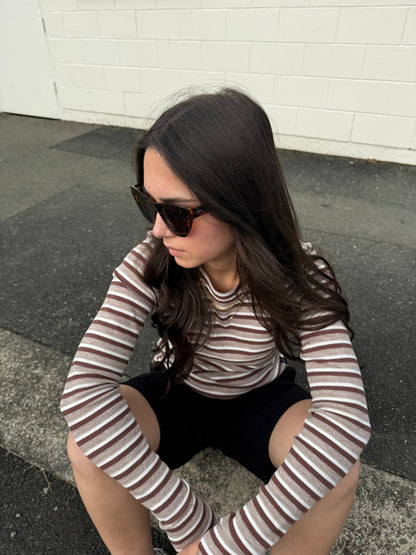 Jackson Long Sleeve | Cocoa Stripes
