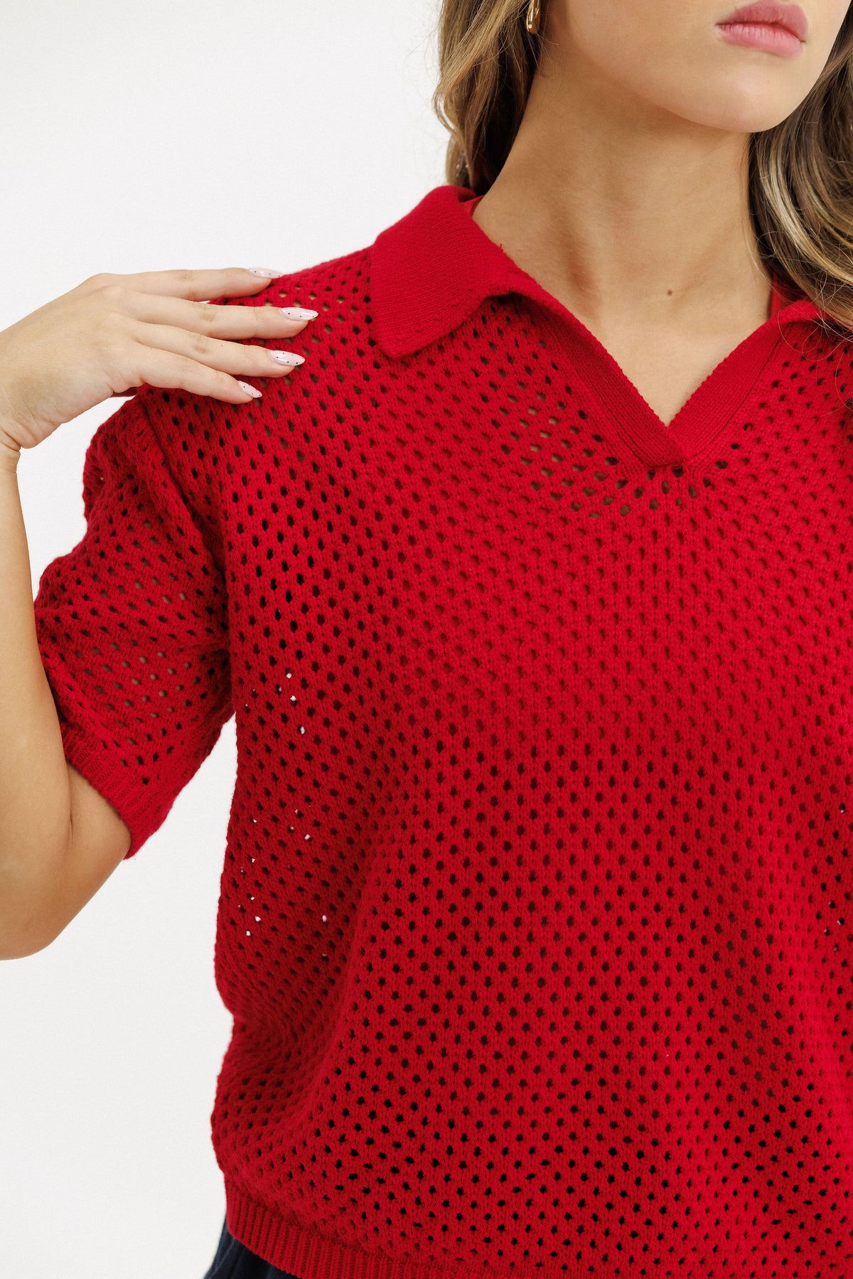 Knit Polo | Cherry Red