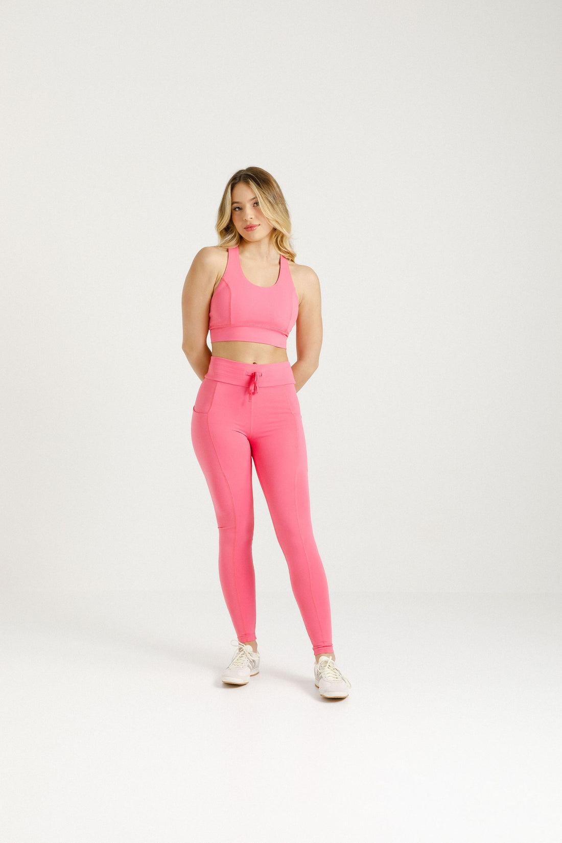 Drawstring Pocket Leggings | Pink Fizz
