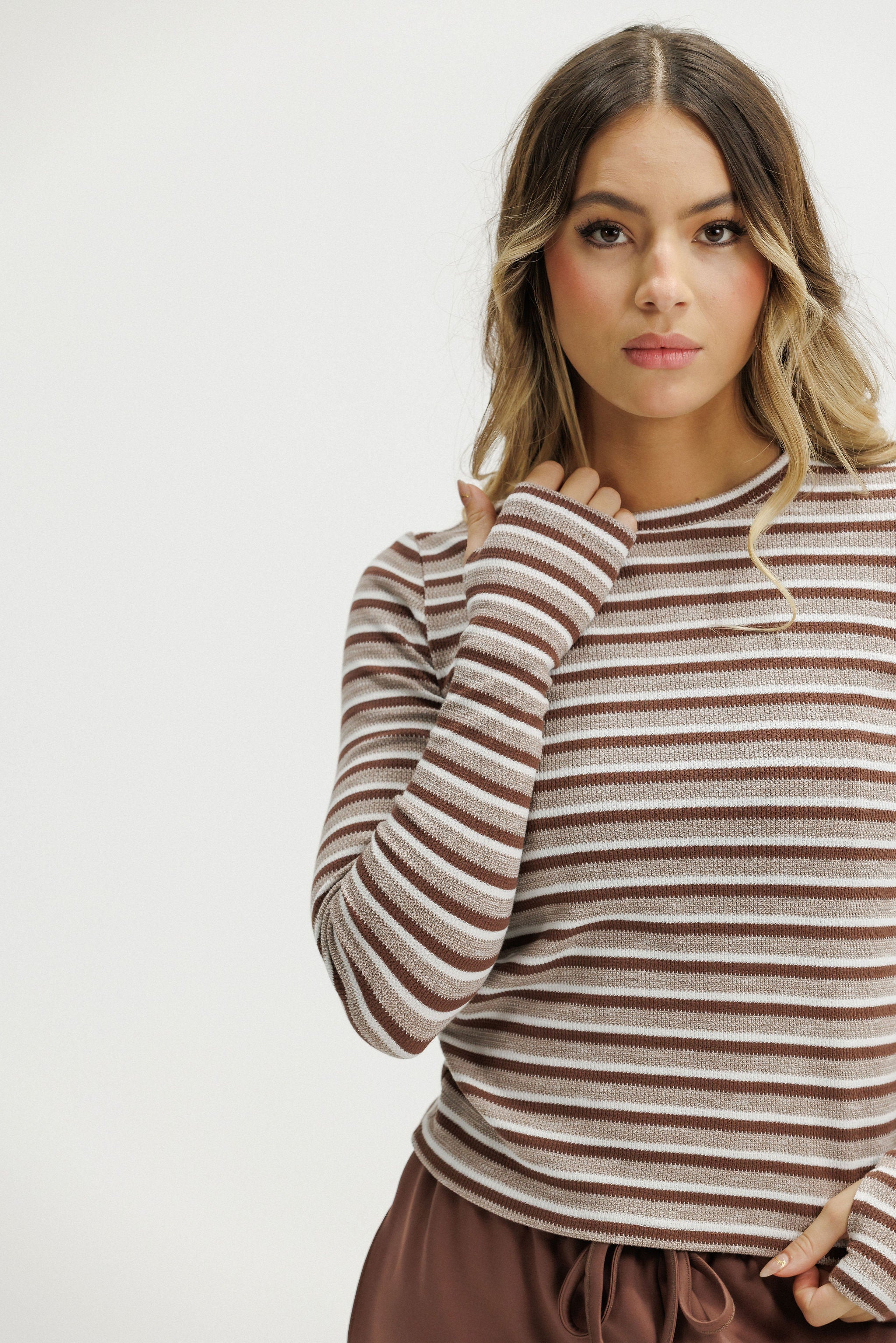 Jackson Long Sleeve | Cocoa Stripes