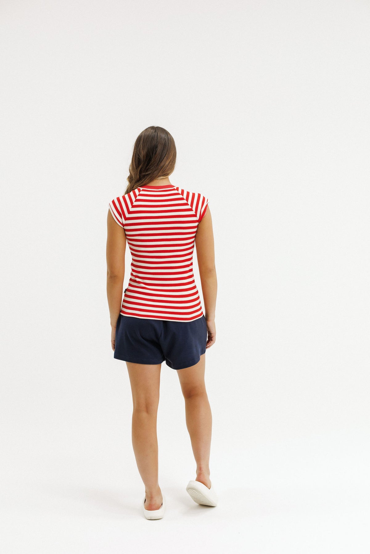 Benne Tee | Cherry Red Stripes