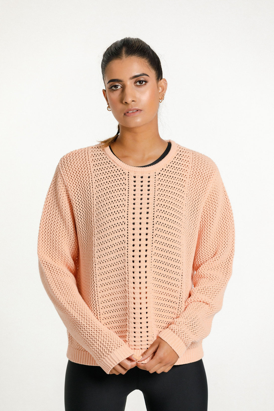 Crochet Long Sleeve Tee | Sale | Tropical Peach