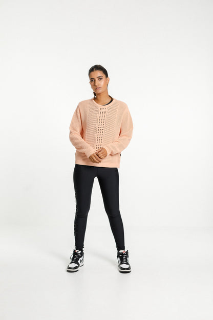 Crochet Long Sleeve Tee | Tropical Peach