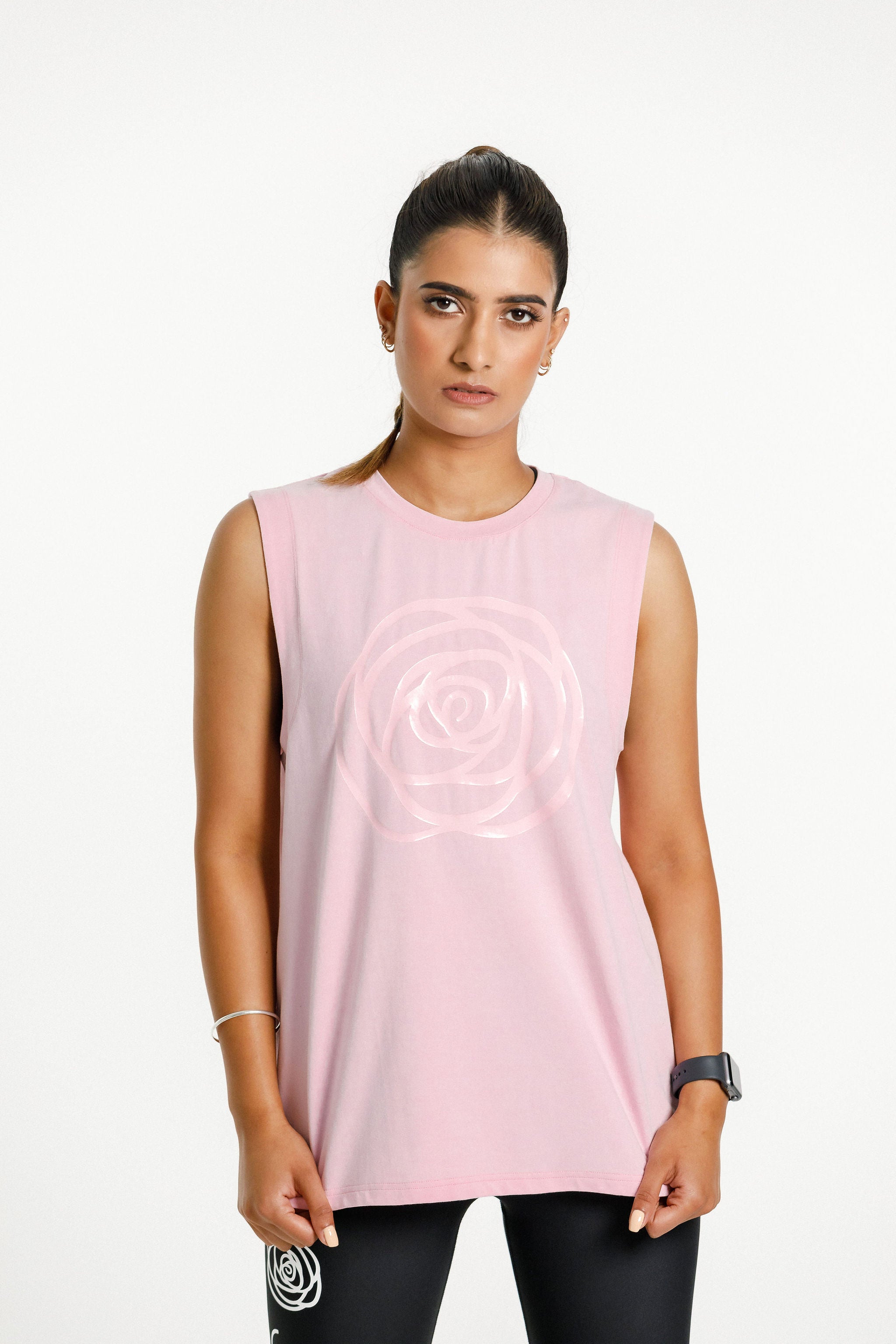 Fox Singlet | Pink Bloom with Tonal Rose