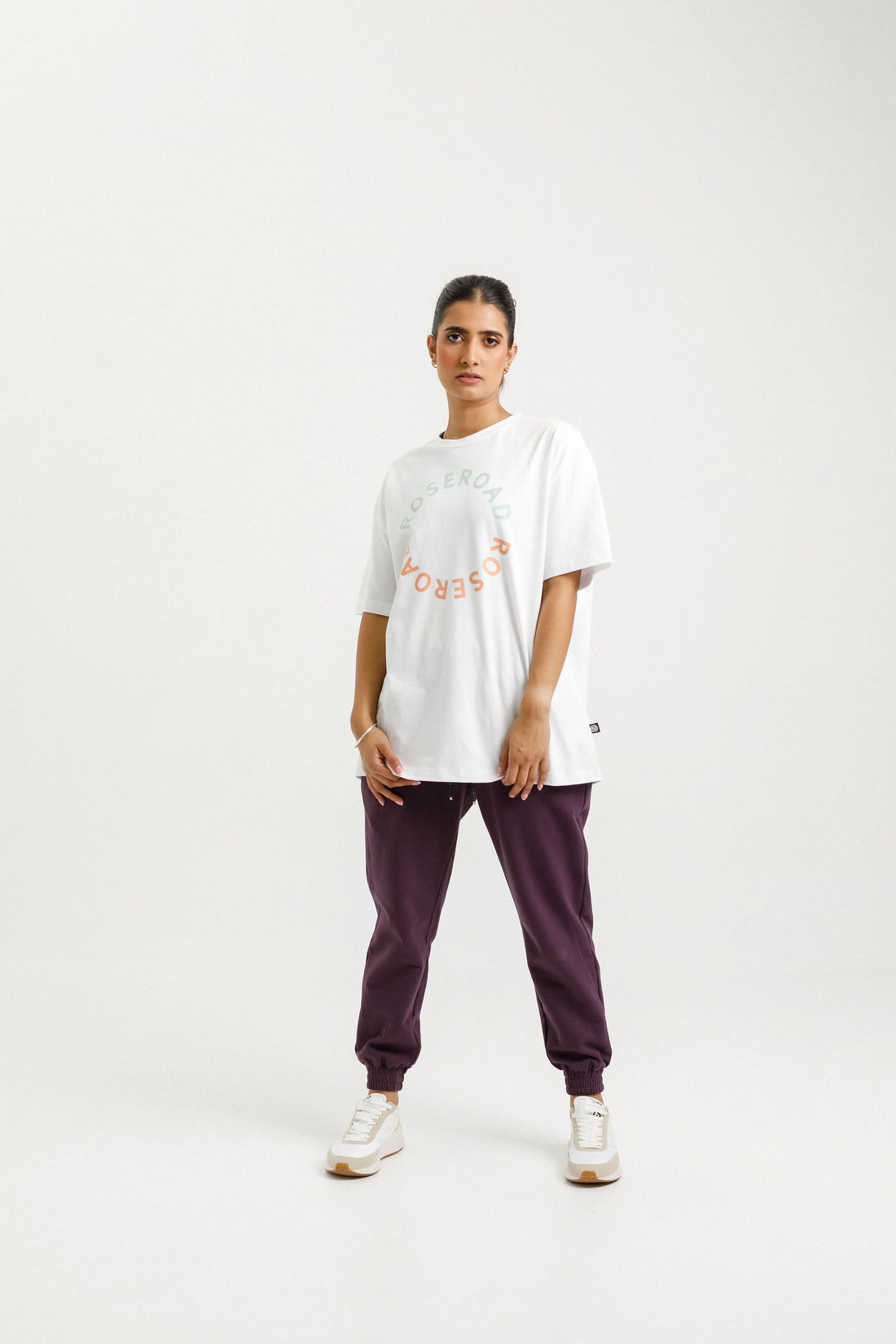 Arizona Tee | White with Seafoam Circular Print